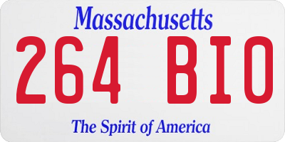 MA license plate 264BI0