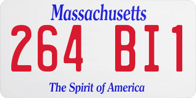 MA license plate 264BI1