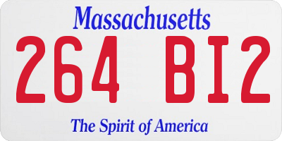 MA license plate 264BI2