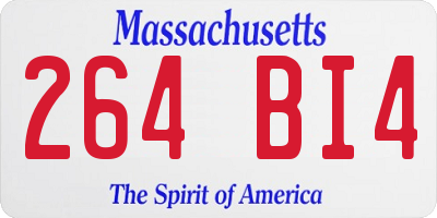 MA license plate 264BI4