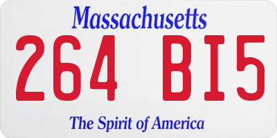 MA license plate 264BI5