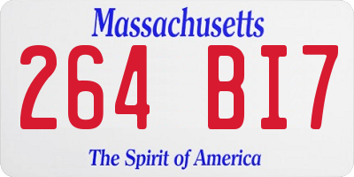MA license plate 264BI7