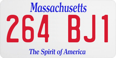 MA license plate 264BJ1