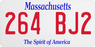 MA license plate 264BJ2