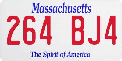 MA license plate 264BJ4