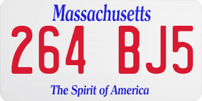 MA license plate 264BJ5