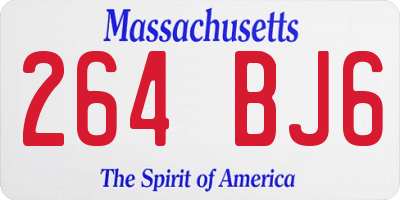MA license plate 264BJ6