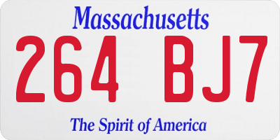 MA license plate 264BJ7