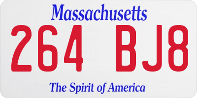 MA license plate 264BJ8