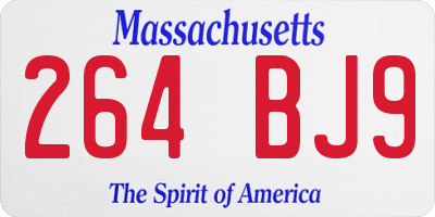 MA license plate 264BJ9