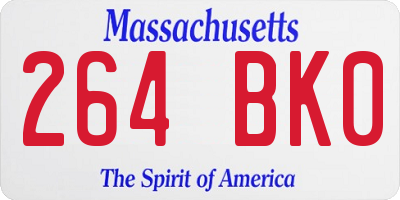 MA license plate 264BK0