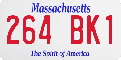 MA license plate 264BK1