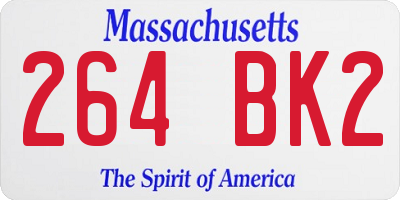MA license plate 264BK2