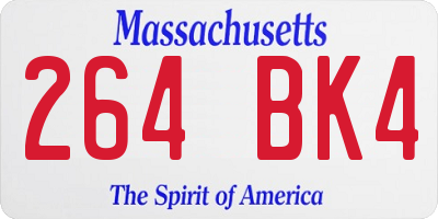 MA license plate 264BK4