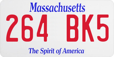 MA license plate 264BK5