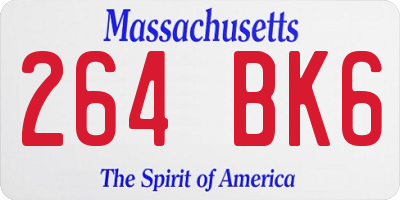 MA license plate 264BK6