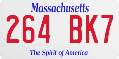MA license plate 264BK7
