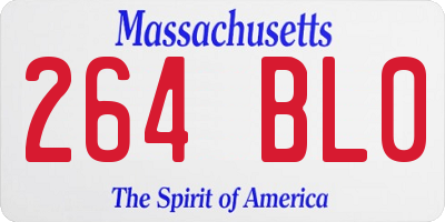 MA license plate 264BL0