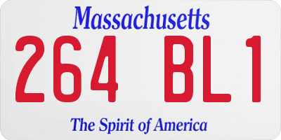 MA license plate 264BL1