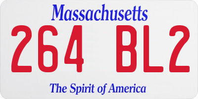 MA license plate 264BL2