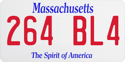MA license plate 264BL4