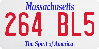 MA license plate 264BL5