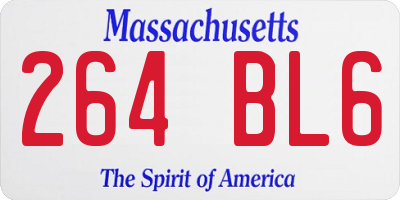 MA license plate 264BL6
