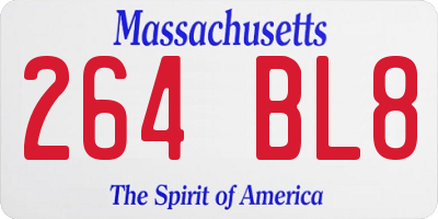 MA license plate 264BL8