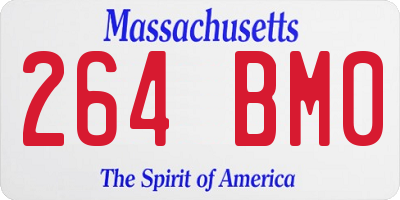 MA license plate 264BM0