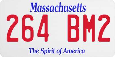 MA license plate 264BM2