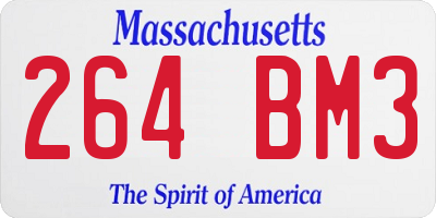 MA license plate 264BM3