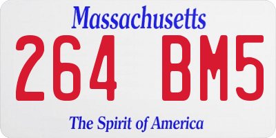MA license plate 264BM5