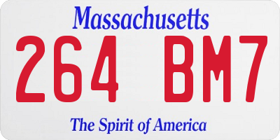 MA license plate 264BM7