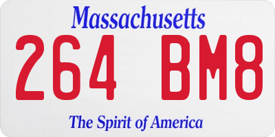 MA license plate 264BM8