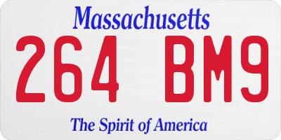MA license plate 264BM9