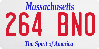 MA license plate 264BN0