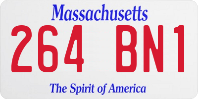 MA license plate 264BN1