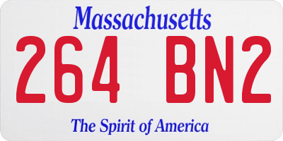MA license plate 264BN2