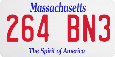 MA license plate 264BN3