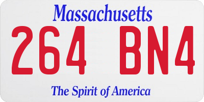 MA license plate 264BN4