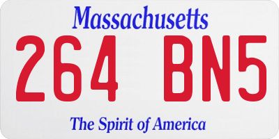 MA license plate 264BN5