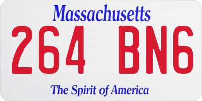 MA license plate 264BN6
