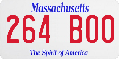 MA license plate 264BO0