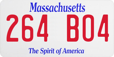 MA license plate 264BO4