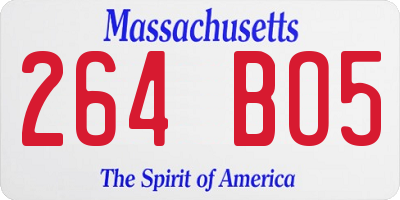 MA license plate 264BO5