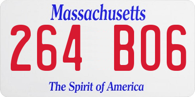 MA license plate 264BO6