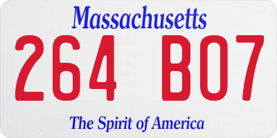 MA license plate 264BO7