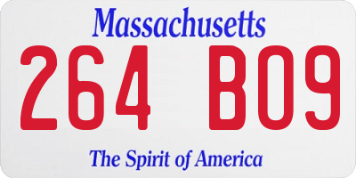 MA license plate 264BO9