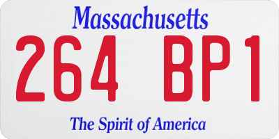 MA license plate 264BP1