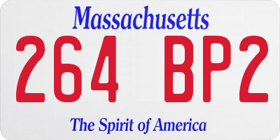 MA license plate 264BP2